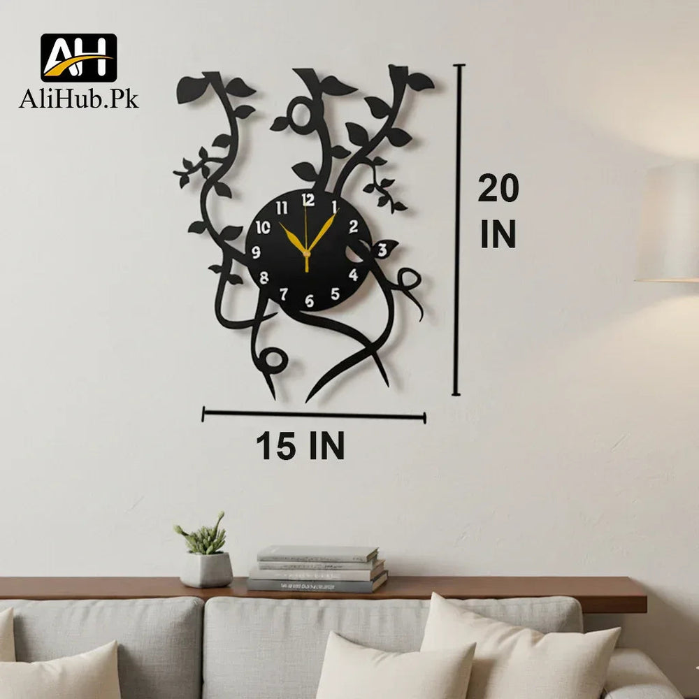 Artistic Nature-Inspired Wooden wall Clock - Alihub