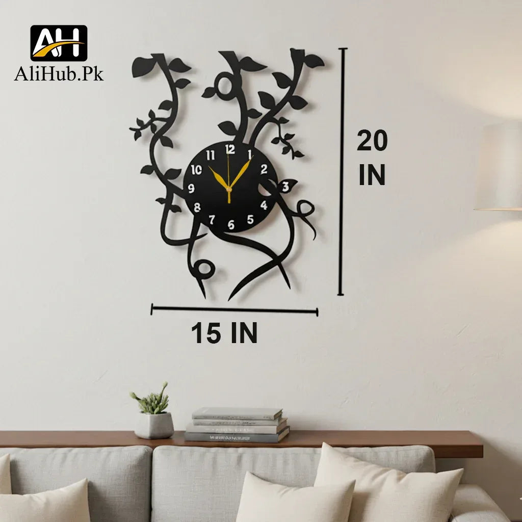 Artistic Nature-Inspired Wooden wall Clock