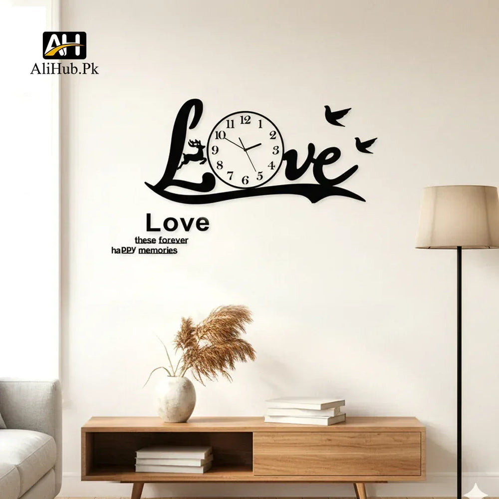 Love Style Creative Wooden Wall Clock - Alihub
