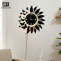 Sunflower & Butterfly Design Wall Clock With Light