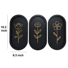 3 Piece Wooden Floral Wall Art Set
