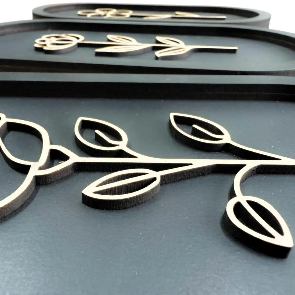 3 Piece Wooden Floral Wall Art Set - Alihub