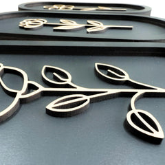 3 Piece Wooden Floral Wall Art Set