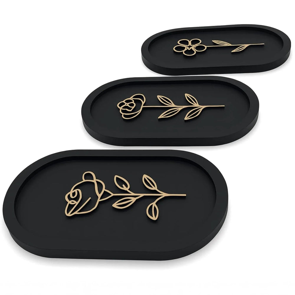 3 Piece Wooden Floral Wall Art Set - Alihub