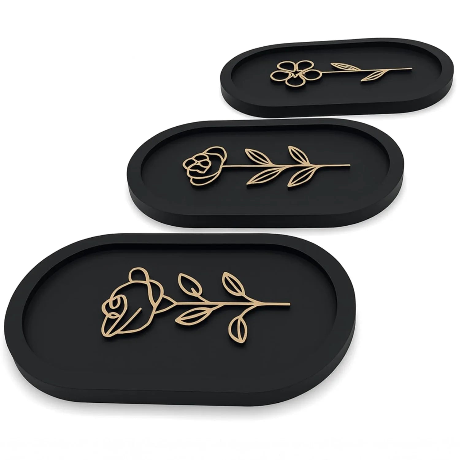 3 Piece Wooden Floral Wall Art Set
