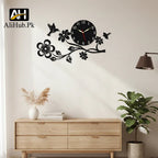 Creative Flower, Bird & Butterfly Design Wall Clock