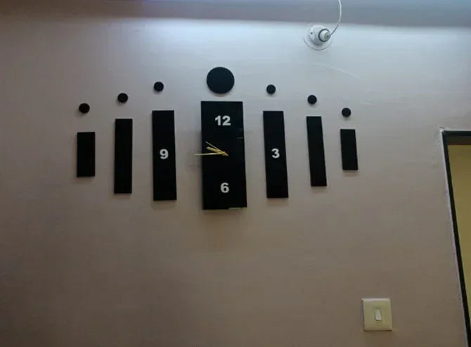 Creative 30in x 13in Wooden Wall Clock