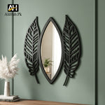 Wooden Leaf Shape Decorative Acrylic Mirror