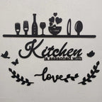 Kitchen is Seasoned with Love Wooden Wall Art