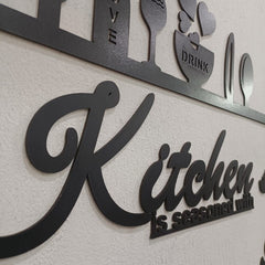 Kitchen is Seasoned with Love Wooden Wall Art