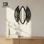Wooden Leaf Shape Decorative Acrylic Mirror