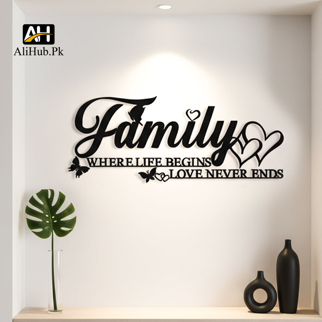 Family Butterfly Wall Art Word Sign Wall Decoration